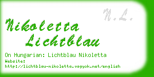 nikoletta lichtblau business card